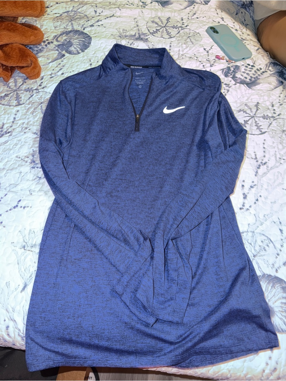Nike Blue Heather Quarter-Zip Pullover